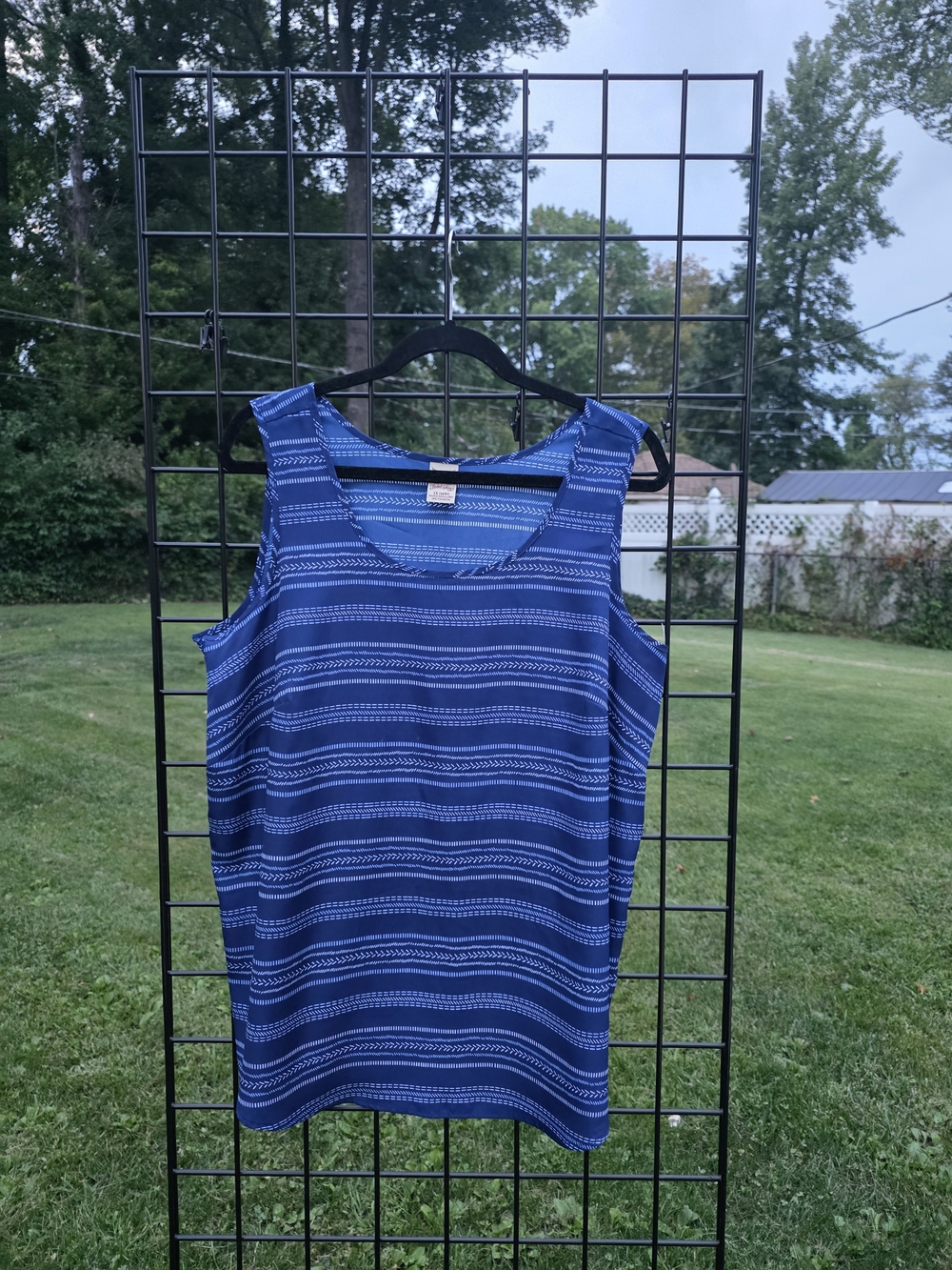 Faded Glory Blue Striped Tank Top